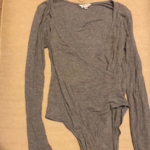 Gray Long Sleeve Bodysuit